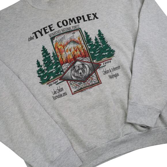 Vintage 1994 Wenatchee National Forest Tyee Complex Fire Sweatshirt - Picture 3 of 8